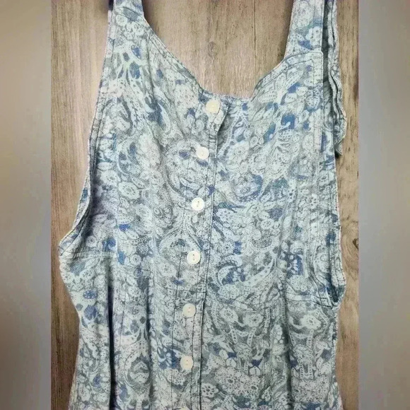 Free People Sugar Sands Wide Leg Jumpsuit BOHO Blue White Size XS Women's - Picture 2 of 15